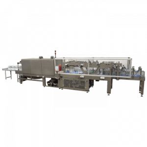 Fardeleuse automatique grise pour emballer des produits en continu
